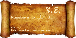 Nussbaum Edvárd névjegykártya
